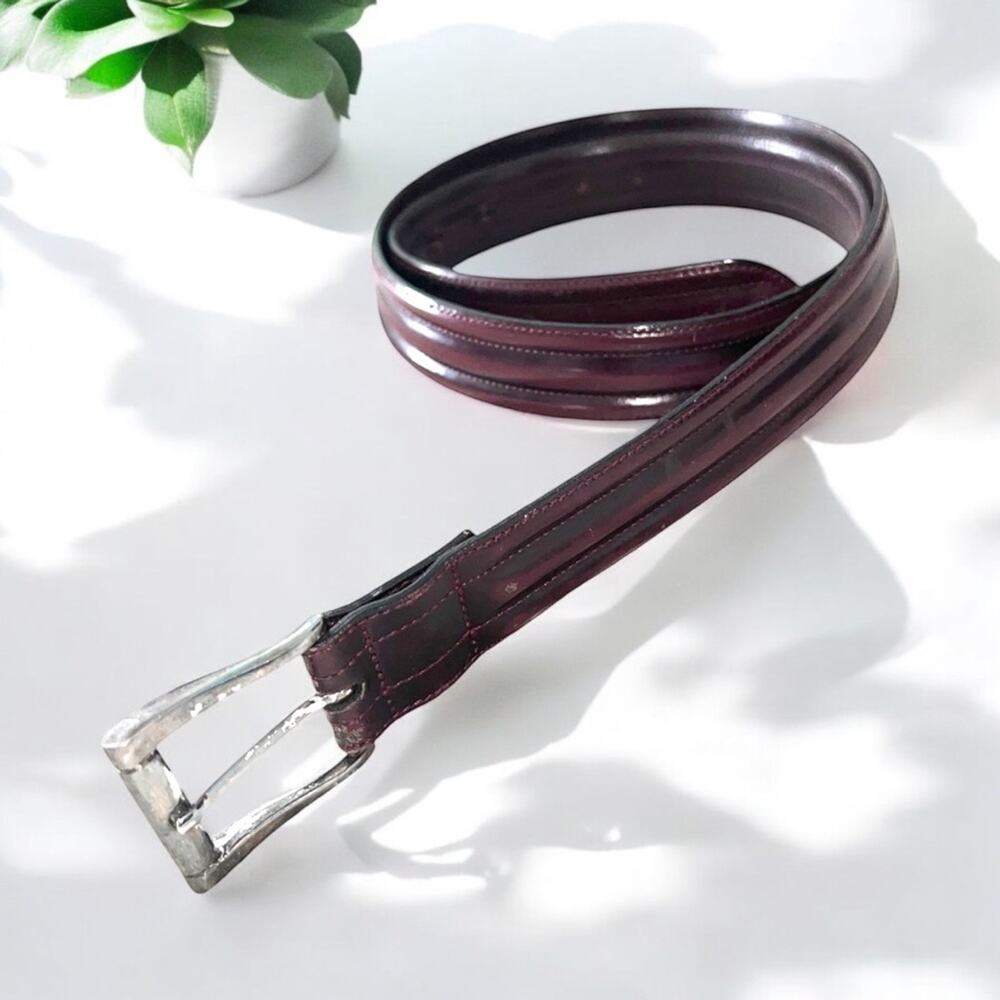 CALE Leather Belt SPAIN Brown Silver Men’s Size 38 FAST SHIP 1709-24